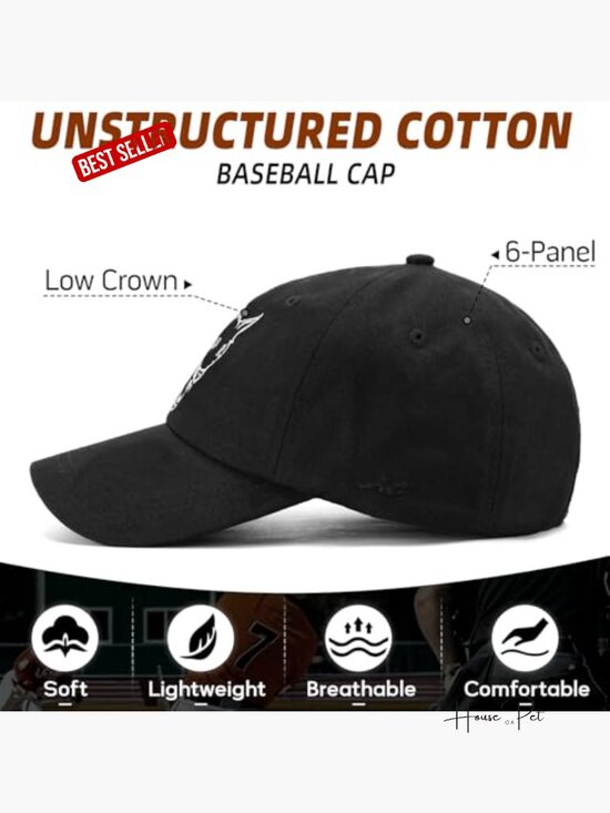 Unstructured Cotton Baseball Cap with Animal Embroidery Adjustable Buckle main image 7